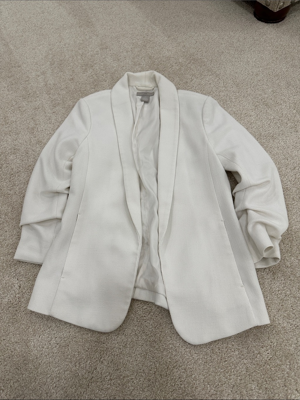 H&M Off-White Shawl Collar Blazer Jacket